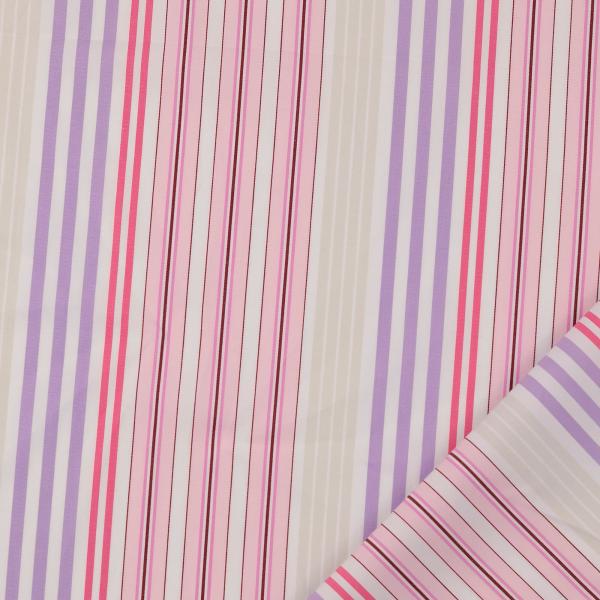 Baumwoll-Popeline - Streifen multicolor flieder